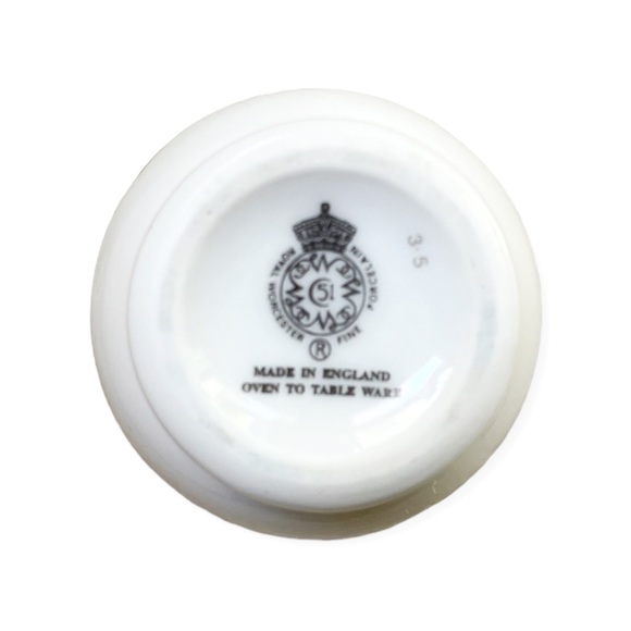 RARE Set of 2 Royal Worcester Egg Coddlers - Holly Ribbons / Renaissance Rosette - Picture 6 of 8